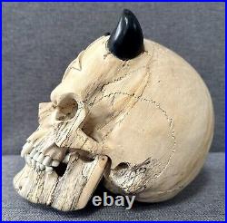 Solid Wooden Skull Carved Skull Skull Figure