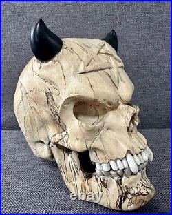 Solid Wooden Skull Carved Skull Skull Figure