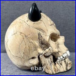 Solid Wooden Skull Carved Skull Skull Figure