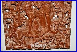 Southeast Asia Bali Sandalwood Carving Wall Hanging Sculpture Hand Carved Wood
