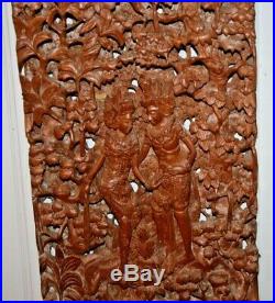 Southeast Asia Bali Sandalwood Carving Wall Hanging Sculpture Hand Carved Wood