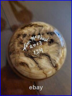 Spectacular Turned Wood Multiple Wood Species Miniature Bowl HTF Signed Number