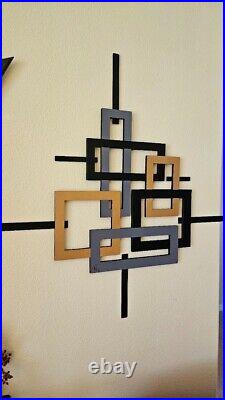 Square Wall Sculpture, Wood sculpture, faux frame Wall art, 38x37, Art69