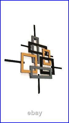 Square Wall Sculpture, Wood sculpture, faux frame Wall art, 38x37, Art69