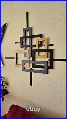 Square Wall Sculpture, Wood sculpture, faux frame Wall art, 38x37, Art69