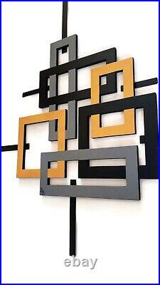 Square Wall Sculpture, Wood sculpture, faux frame Wall art, 38x37, Art69