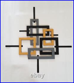 Square Wall Sculpture, Wood sculpture, faux frame Wall art, 38x37, Art69