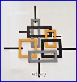 Square Wall Sculpture, Wood sculpture, faux frame Wall art, 38x37, Art69