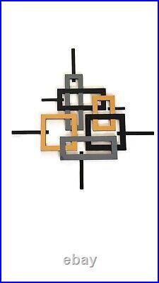 Square Wall Sculpture, Wood sculpture, faux frame Wall art, 38x37, Art69