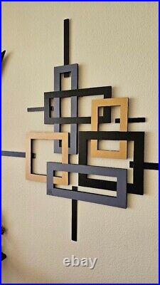 Square Wall Sculpture, Wood sculpture, faux frame Wall art, 38x37, Art69