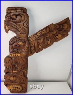 Stan Joseph Wood 1st Nations Wall Carving West Coast Salish Eagle