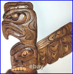 Stan Joseph Wood 1st Nations Wall Carving West Coast Salish Eagle