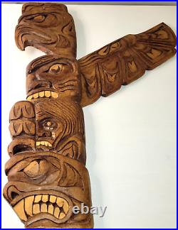 Stan Joseph Wood 1st Nations Wall Carving West Coast Salish Eagle