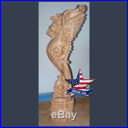 Stand under Gryphon for stairs Wood Carved 3D statue sculpture figure decor art