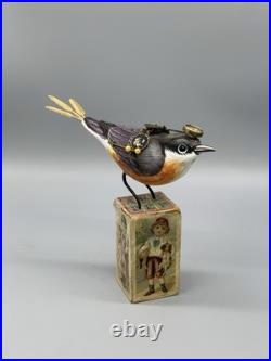 Steampunk Bird Sculpture Assemblage Art