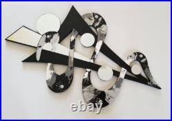 Sterling Truffle Contemporary Mirror Wall Sculpture, Unique abstract art 31x20