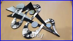 Sterling Truffle Contemporary Mirror Wall Sculpture, Unique abstract art 31x20