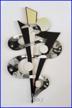 Sterling Truffle Contemporary Mirror Wall Sculpture, Unique abstract art 31x20