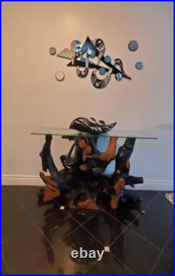 Sterling Truffle Contemporary Mirror Wall Sculpture, Unique abstract art 31x20