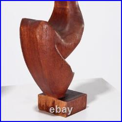 Stylized Modernist Carved Wood Sculpture Female 19 Vintage