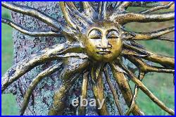 Sun Sunburst Tree Root Spirit Wall Art Sculpture Gilded Carved wood Bali art