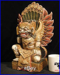 Super Rare Large Wood Carving of Ravana from the Ramayana 19 Tall (48 cm) Nice