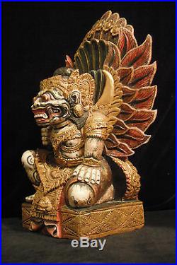 Super Rare Large Wood Carving of Ravana from the Ramayana 19 Tall (48 cm) Nice