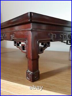 Superb Antique Chinese Huanghuali Wood Small Carved Scholars Table Stand Qing
