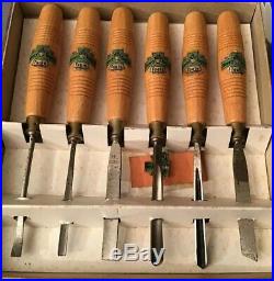 Superb Vintage Henry Taylor 6 Piece Starter Pack Wood Carving Tools Used Boxed