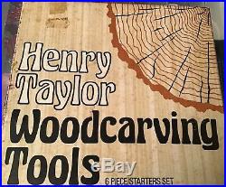 Superb Vintage Henry Taylor 6 Piece Starter Pack Wood Carving Tools Used Boxed