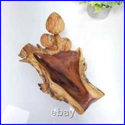 TEAK MUSHROOM BOWL log, Wooden Mushroom Sculpture, Teak Wood Mushrooms