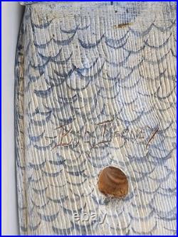 Tall Vintage Sculpture Wooden Heron Hand Carved By BOB CARNEY signed Large