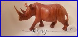 Teak Wood Rhino Sculpture