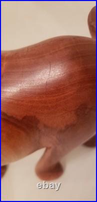 Teak Wood Rhino Sculpture