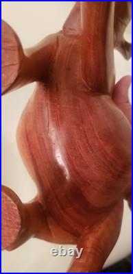 Teak Wood Rhino Sculpture