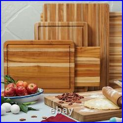 Teakhaus by Proteak Edge Grain Carving Board withHand Grip + Juice Canal Recta