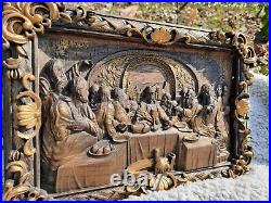 The Last Supper Wood Carved Christian Icon Religious Wall Hanging Art Work