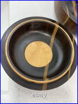 This is a handcrafted segmented wood bowl This is a handcrafted segmented wood bowl