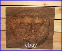 Thrace king Teres I hand carving wood wall hanging plaque