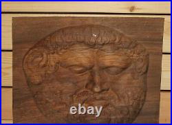 Thrace king Teres I hand carving wood wall hanging plaque