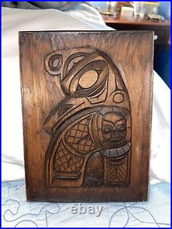 Three (3) Ray Wesley wood carvings Tsimshian Sheena River. B. C