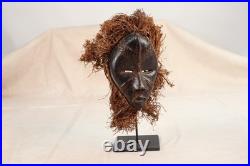 Three Small Dan People Passport Masks Ivory Coast on Stands