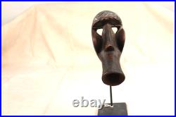 Three Small Dan People Passport Masks Ivory Coast on Stands