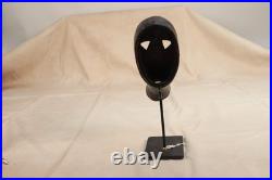 Three Small Dan People Passport Masks Ivory Coast on Stands