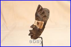 Three Small Dan People Passport Masks Ivory Coast on Stands