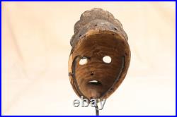 Three Small Dan People Passport Masks Ivory Coast on Stands