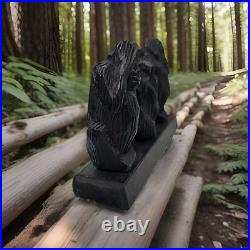 Three Wise Monkeys Vintage Hand Carved Wooden Africa Abstract 4x5.25