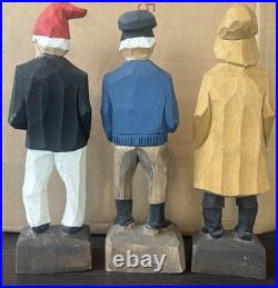 Tom Hannah Wood Carving Sculptures Lot of 4 Hand Carved
