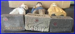 Tom Hannah Wood Carving Sculptures Lot of 4 Hand Carved
