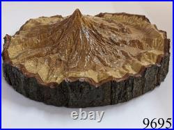 Topographic 3D Wood Carving Mountain Custom Unique Mt. Hood Center Piece Nature
